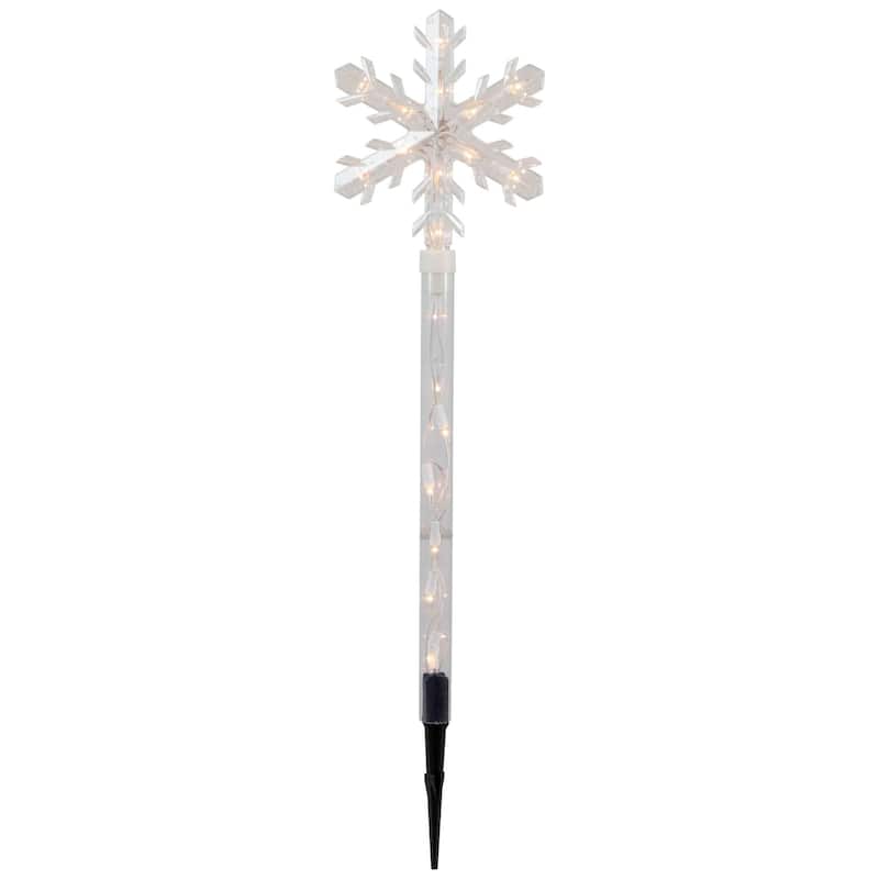 4ct Snowflakes Christmas Pathway Marker Lawn Stakes - Clear Lights