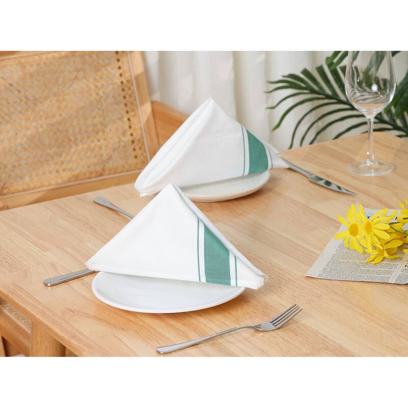 6 Pack Cloth Napkins, Striped Polyester Dinner Napkins, Machine Washable Napkins - 20x20 Inch