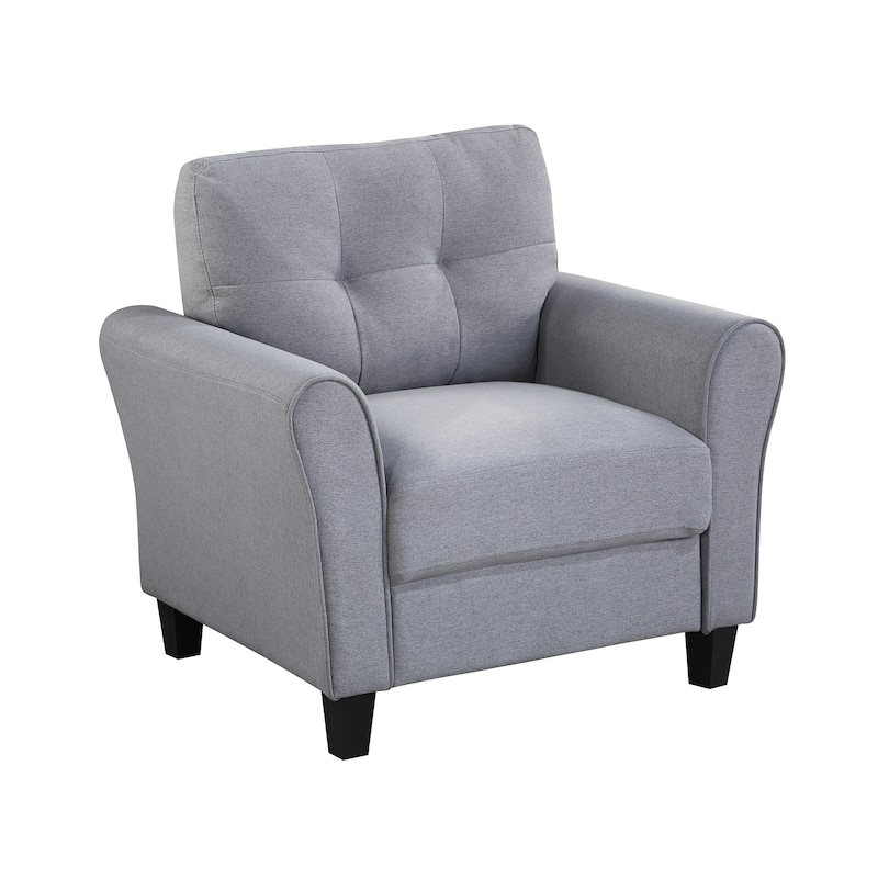 Modern Upholstered Sofa, 35" Linen Armchair Couch for Living Room