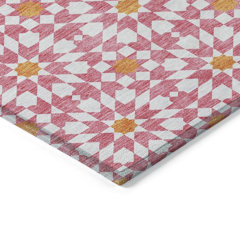 HomeRoots Floral Medallion Transitional Rectangle Outdoor Rug