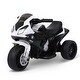 preview thumbnail 1 of 3, Electric Ride On Toddler Motorcycle with Headlight, Music, and 6V Battery White