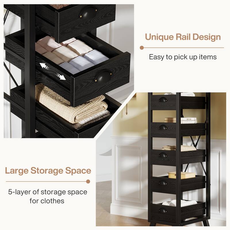 5-Drawer Chest with Metal Knobs