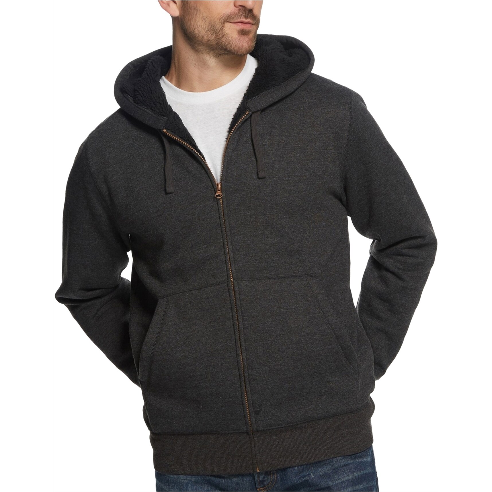 mens fleece lined hoodie