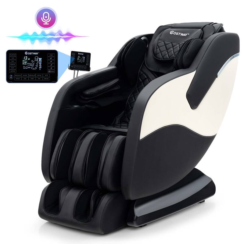 Costway SL Track Zero Gravity Massage Recliner with Thai Stretch Foot - Black