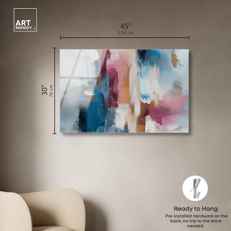 Rosy and Ocean Hues II Acrylic by Art Remedy, Ready to Hang