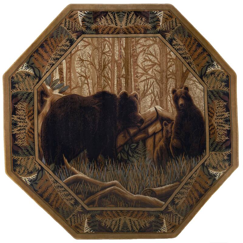 Natural Lodge Novelty Graphic Indoor Area Rug