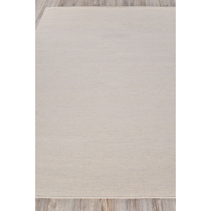 EXQUISITE RUGS Chelsea Flatweave New Zealand Wool Silver Area Rug.