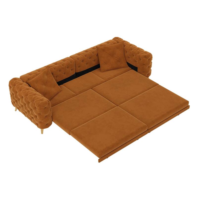97.7" 3-in-1 Convertible Sleeper Sofa, Pull Out Sofa Bed with Ottoman, 4-Seater for Small Spaces & Apartments