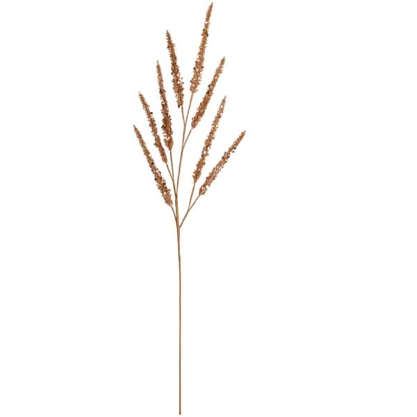 slide 2 of 6, Glitter Sequin Artificial Leaf Sprigs Christmas Spray 34" Rose Gold