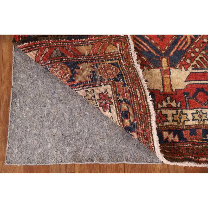 Handmade Vegetable Dye Ardebil Persian Vintage Runner Rug - 3'5"x 10'4"
