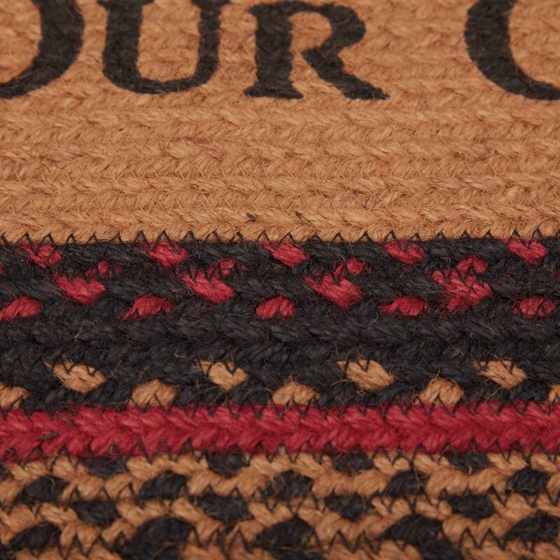 Cumberland Stenciled Moose Jute Rug Rect Welcome to the Cabin 20x30 - 5'x8'