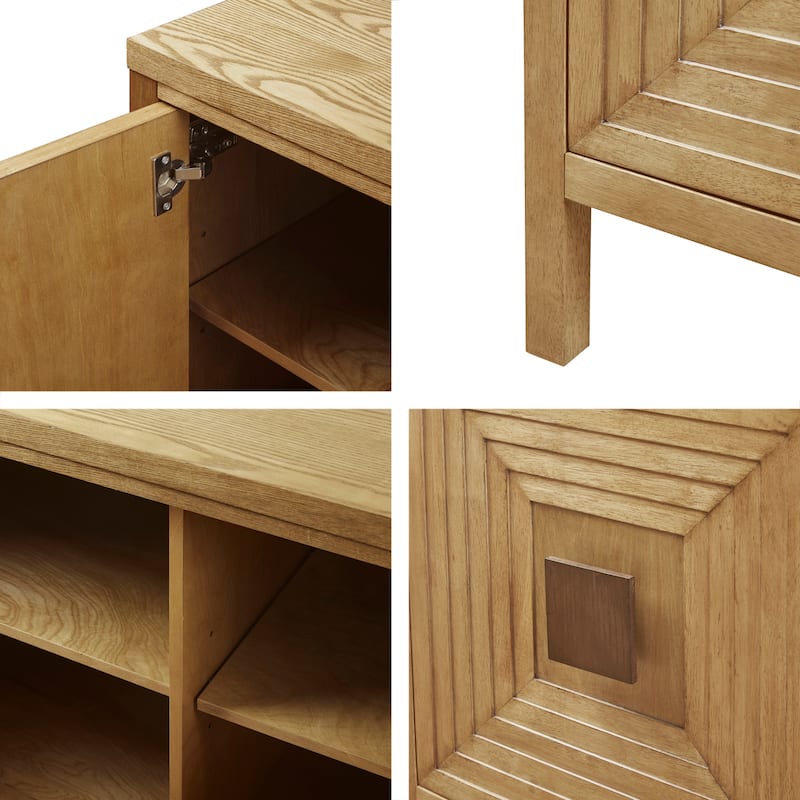 Madison Park Paige Geometric 2-Door Storage Cabinet with Adjustable Shelves