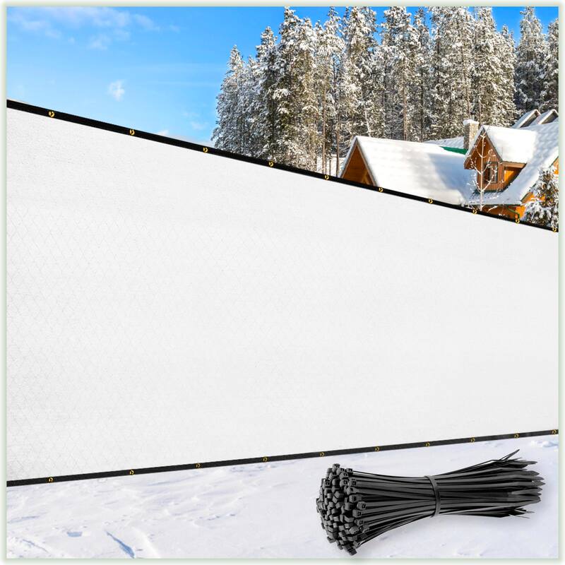 ColourTreeUSA 50 ft. Length Fence Privacy Screen Windscreen Cover Fabric Shade Tarp Netting Mesh Cloth Commercial Grade 170 GSM - 8' x 50' - White