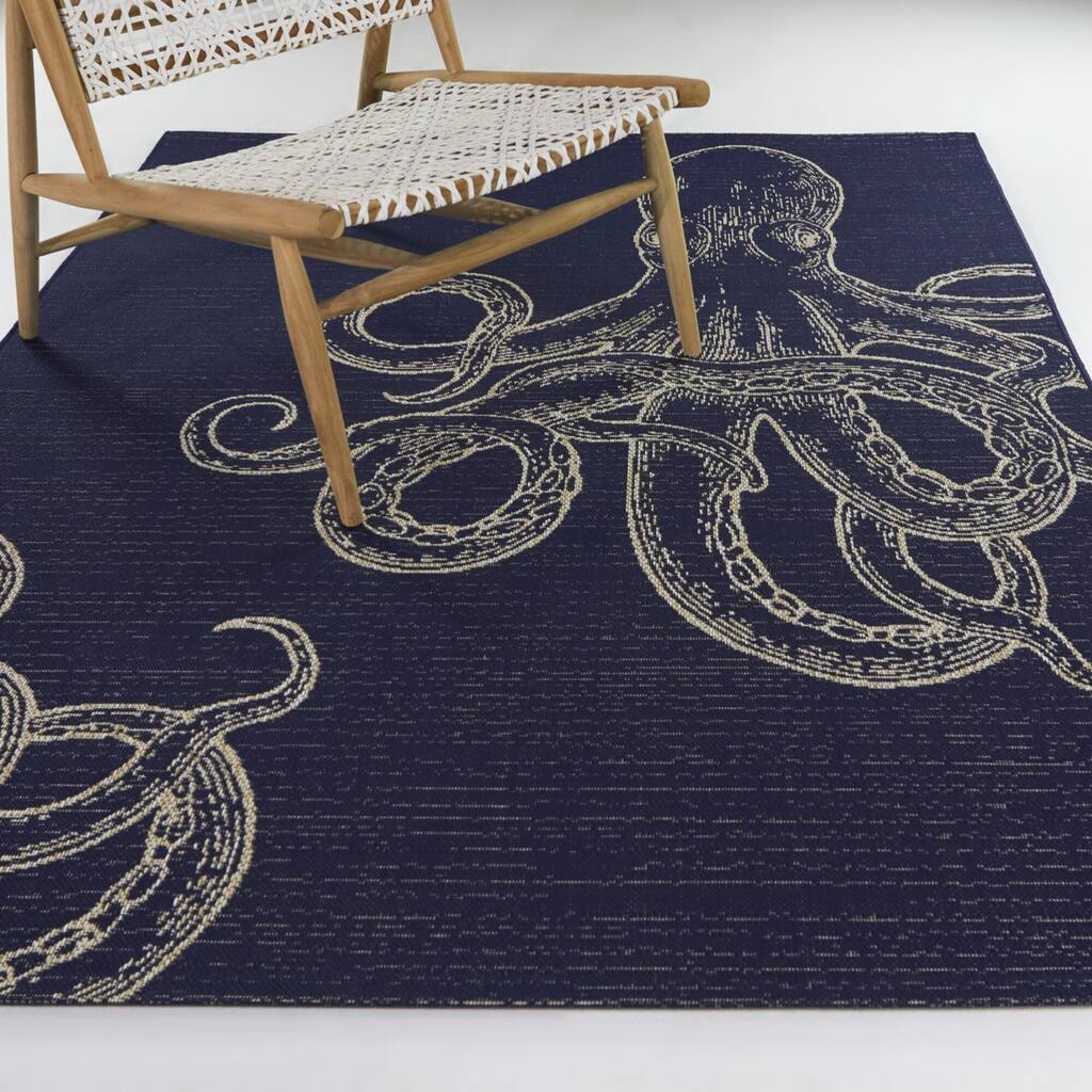 Octavius Coastal Octopus Area Rug