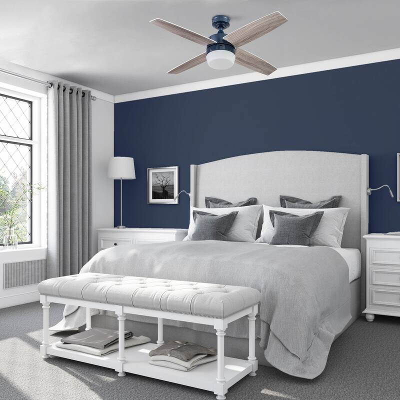 44" Prominence Home Atlas Pewter Modern Indoor LED Ceiling Fan with Light and Remote Control