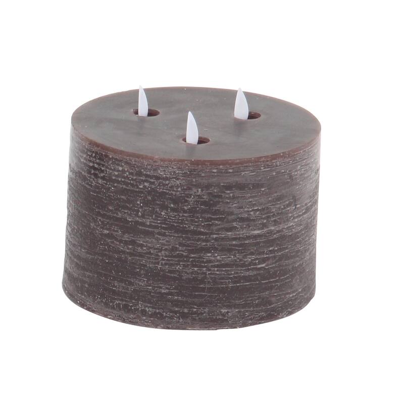 Modern Wax and Led Black Flicker Candles (Set of 3) - S/3 4", 6", 8"H - S/3 4", 6", 8"H