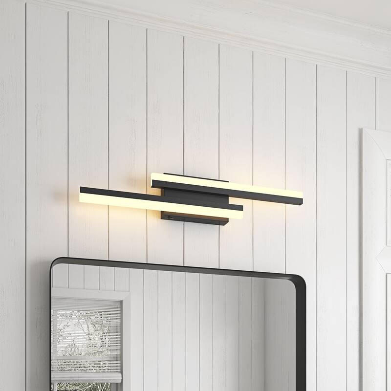 Modern Linear LED Bathroom Vanity Light Fixture with Acrylic Shade