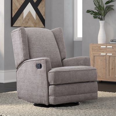 Modern Swivel Glider Recliner, Multipurpose Wingback Chair Design Single Sofa with Padded Arms for Living Room and Nursery