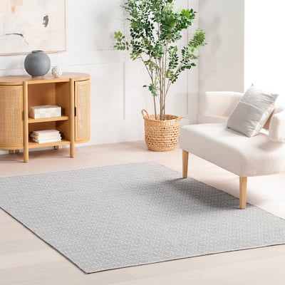 Home Conservatory Optic Diamond Handwoven Cotton Area Rug