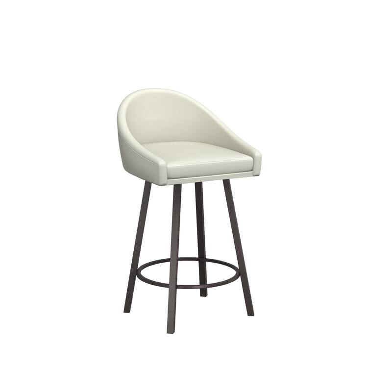 Tempo Furniture Kori Swivel 26" Counterstools/30" Barstools Palladium Gray Powder Coat Finish (Set of 2) by Furnish Theory