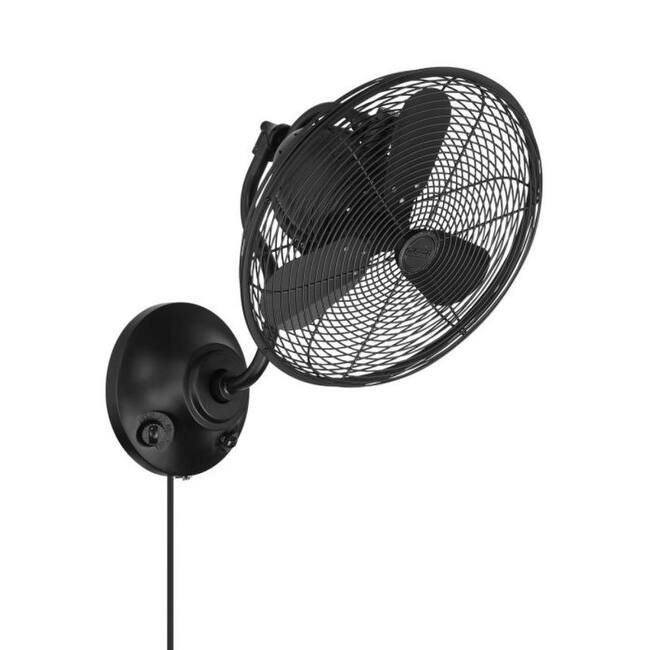 Craftmade BW1163 Bellows I 14" 3 Blade Wall Mounted Oscillating Fan - Black