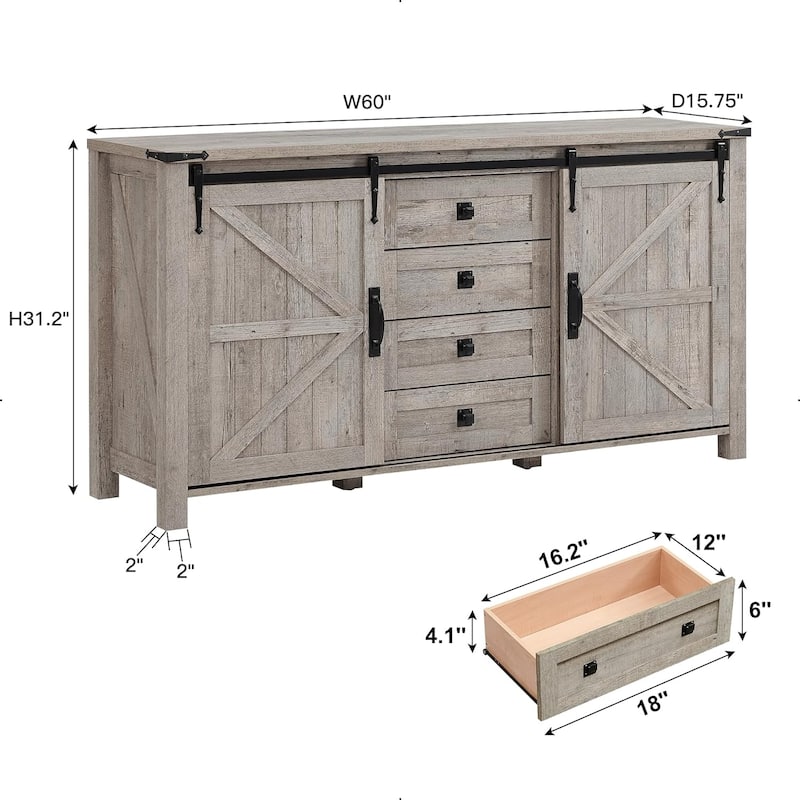 Farmhouse Dresser, Chest of Drawer, Dresser TV Stand, Storage Dresser