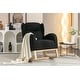 preview thumbnail 22 of 98, Teddy Fabric Upholstered Rocking Armchair with Solid Wood Frame & Legs, Cozy Ergonomic Lounge Chair with Soft Cushioning
