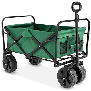 Green Heavy Duty Collapsible Multipurpose Indoor/Outdoor Utility Garden Cart - 36 L X 21 W x 25.8 H (inches)