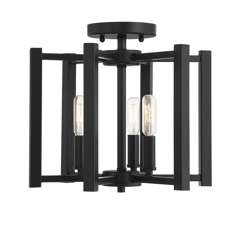 Savoy House Benson 3 Light 13" Wide Semi-Flush Ceiling Fixture - Matte Black