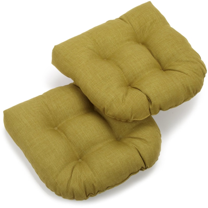 Blazing Needles 19-inch All-weather Patio Chair Cushions (Set of 2) - Avocado