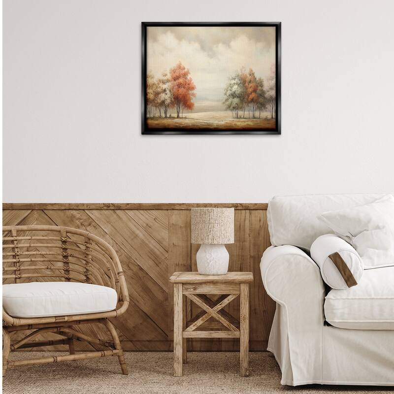 Stupell Muted Autumn Treeline Framed Floater Canvas Wall Art Design By Franklyn Gregory