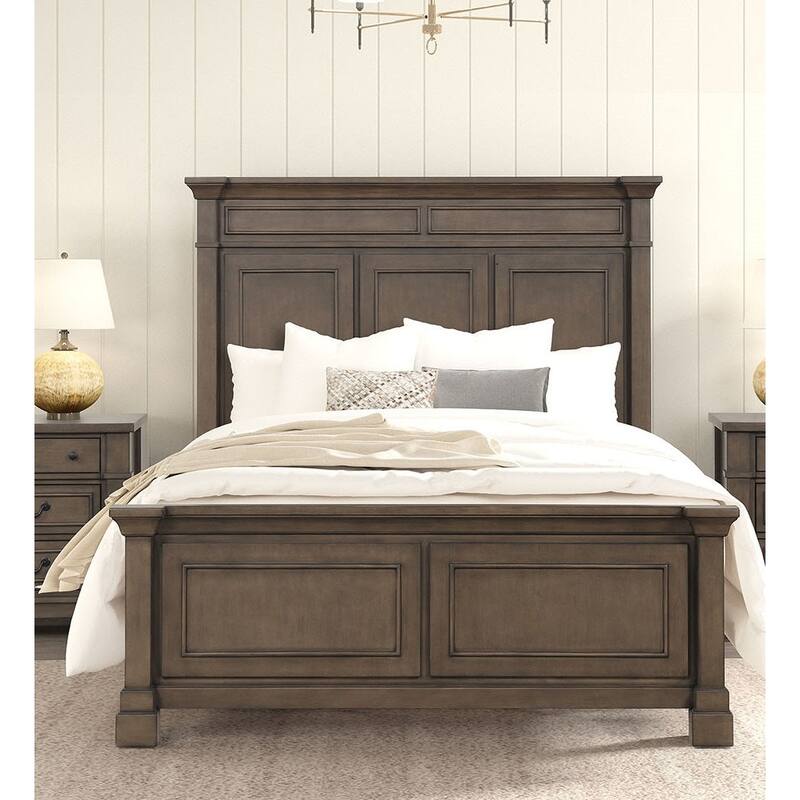 Transitional Dark Walnut Finish 1 Piece Bed