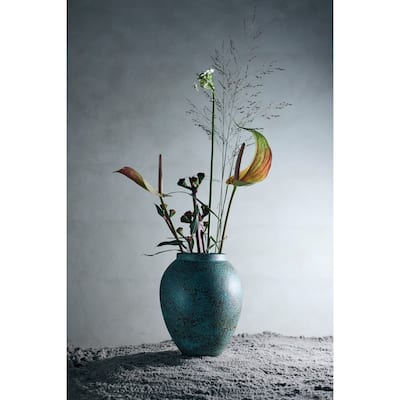 Terracotta Standing Jar Vase - 11" - Turquoise Blue