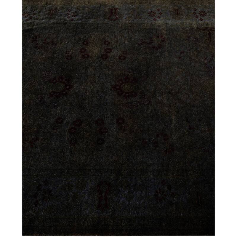 Overdyed One-of-a-Kind Hand-Knotted Area Rug - Gray - 3' 3" x 18' 4"