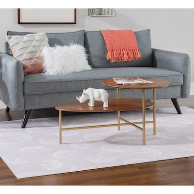 Branson 2-tier Mid-Century Oval Coffee Table