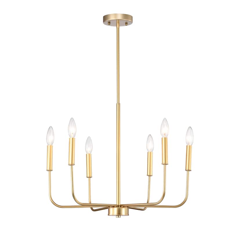 Triona 22 Inch Modern Classic Gold Chandelier 6 Light - N/A