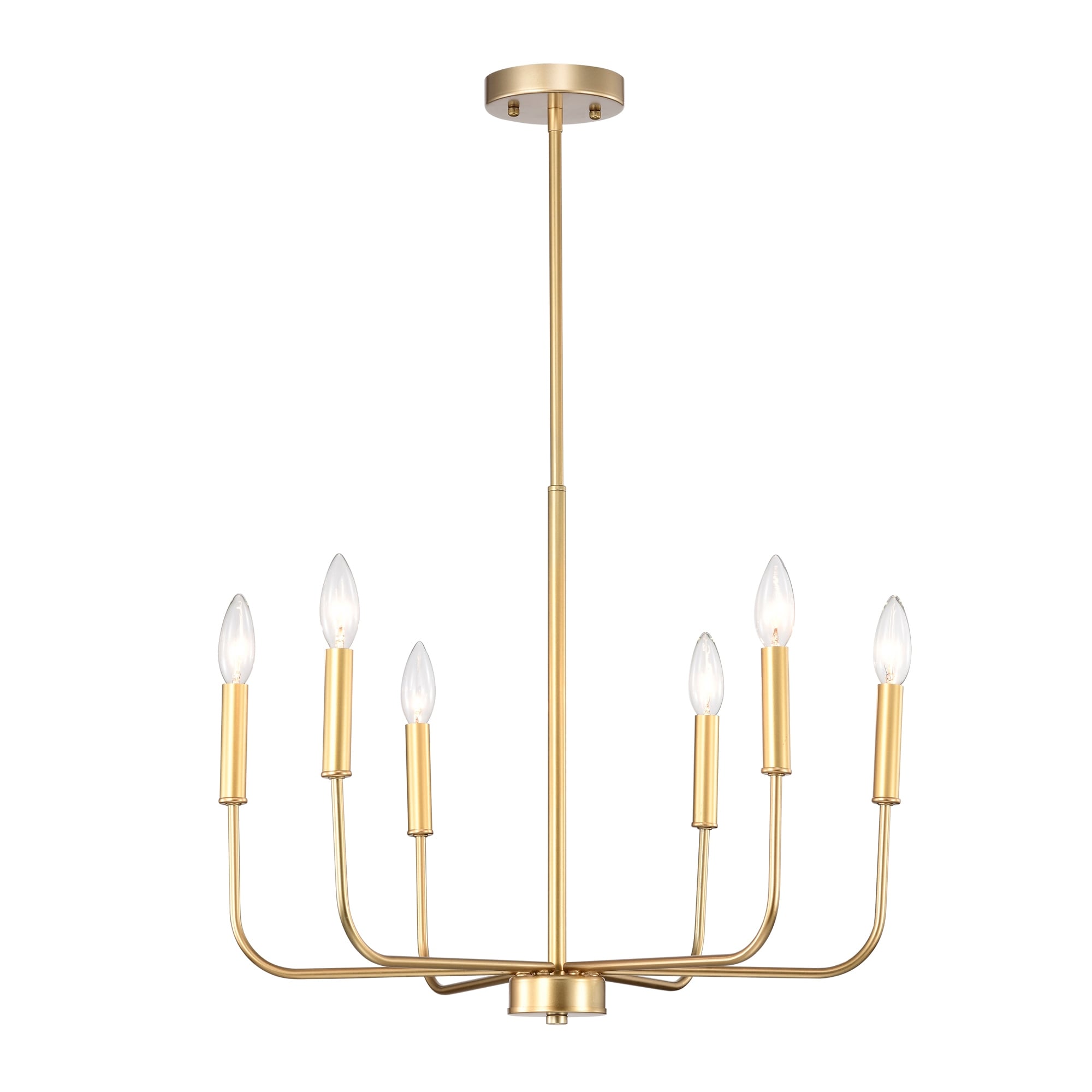 Warehouse of Tiffany Triona 22 Inch Modern Classic Gold Chandelier 6 Light