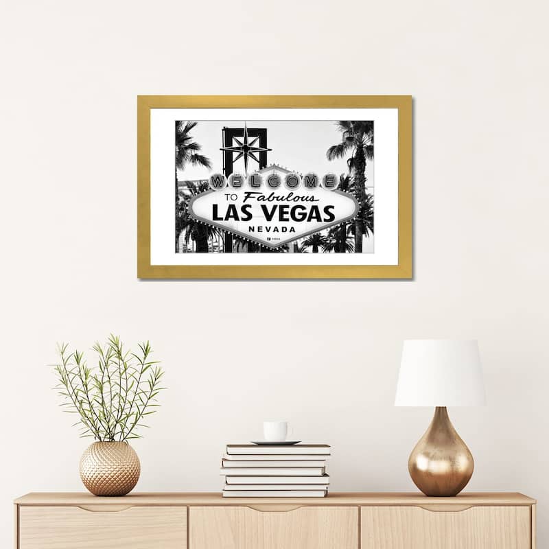 iCanvas "Black Nevada Series - Welcome To Fabulous Las Vegas Nevada" by Philippe Hugonnard PFA