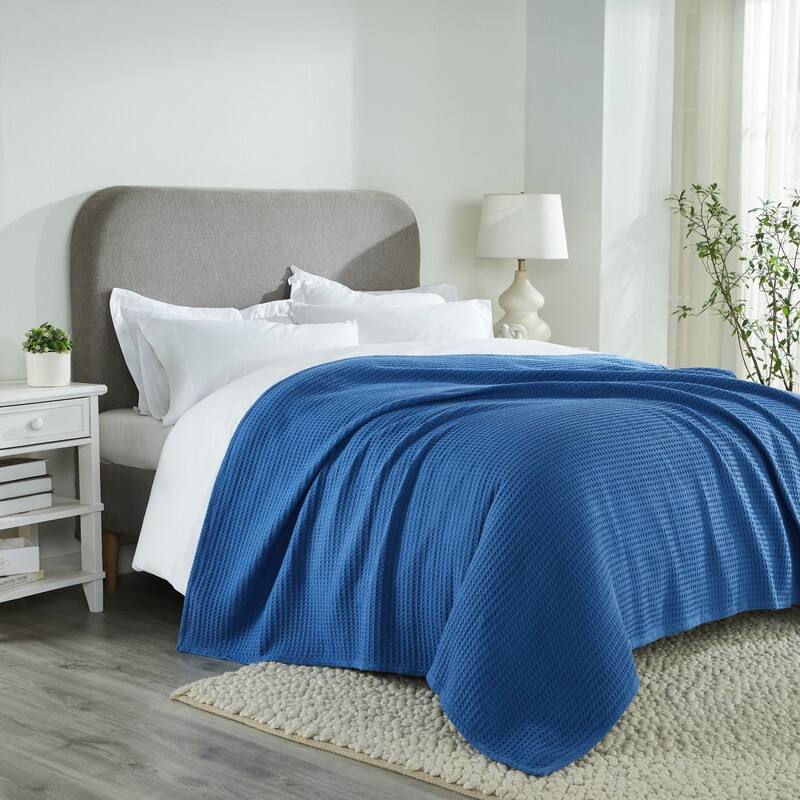 Better Trends 100% Cotton Soft Lightweight Breathable All-Season Throw Blanket for Any Bed, Couch, Sofa - Janiya Collection