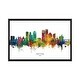 preview thumbnail 4 of 13, iCanvas "Dayton Ohio Skyline" by Michael Tompsett Framed Charcoal - 18x26