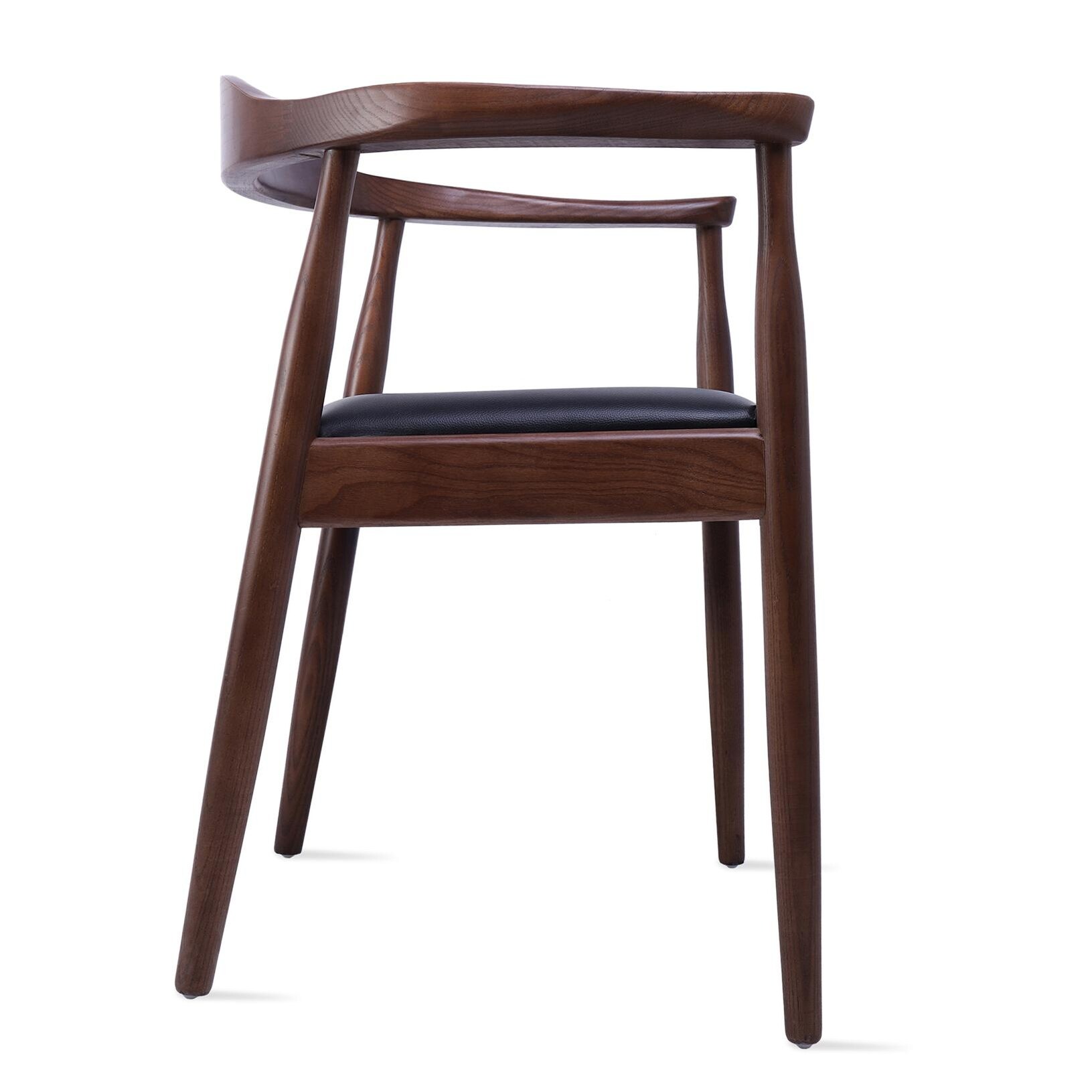 Shop 2xhome Solid Real Oak Dark Wood Pu Leather Cushion Seat Kennedy Chairs With Arm Armchair Dining Hans Wegner Style Kitchen Overstock 16692976