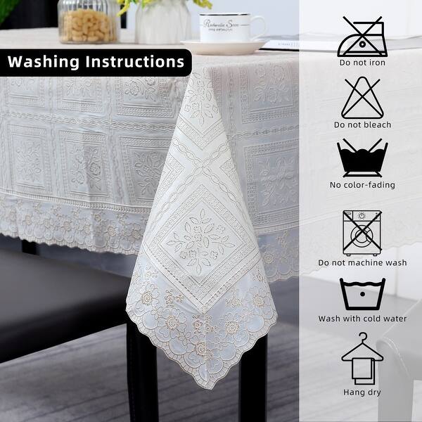 PVC/Lace Cotton Tablecloth - Bed Bath & Beyond - 34198079