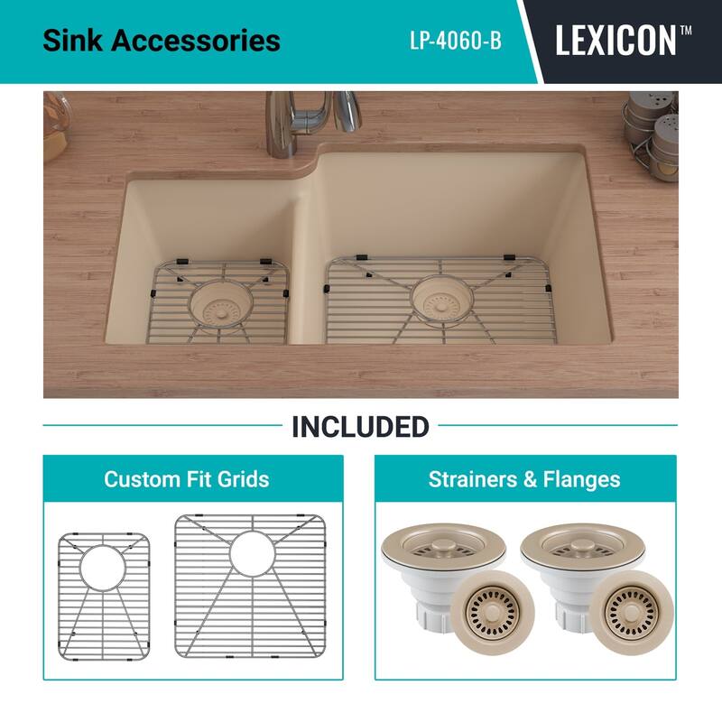Lexicon Platinum Quartz 40/60 Double Bowl Kitchen Sink