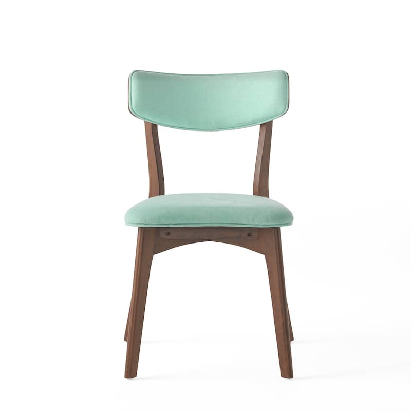 Chazz Mid-Century Modern Upholstered Rubberwood Dining Chairs (Set of 2) by Christopher Knight Home