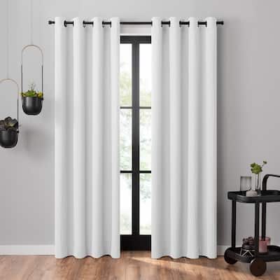 Umbra Ulysses Wave Geometric Light Filtering Grommet Curtain Panel