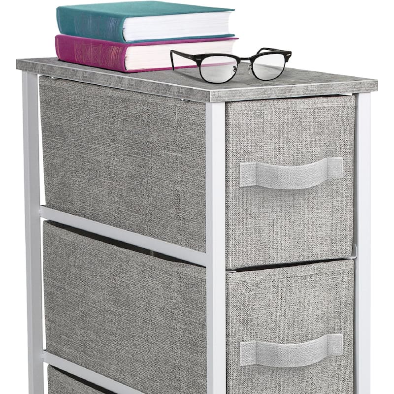 Narrow Dresser Tower with 4 Drawers - Vertical Storage for Bedroom