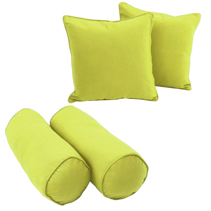 Twill 4-Piece Bolster/Throw Pillow Set - Mojito Lime