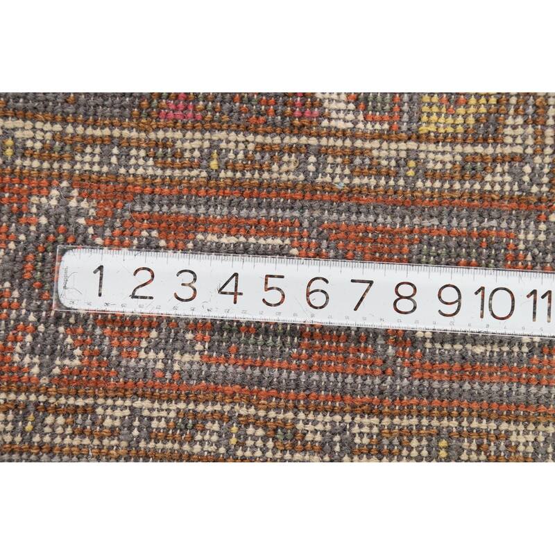 Hand Knotted Oriental 100% Wool Carpet Traditional Medallion Greys & Charcoal Heriz (serapi) Area Rug - 4' 11'' X 3' 0''