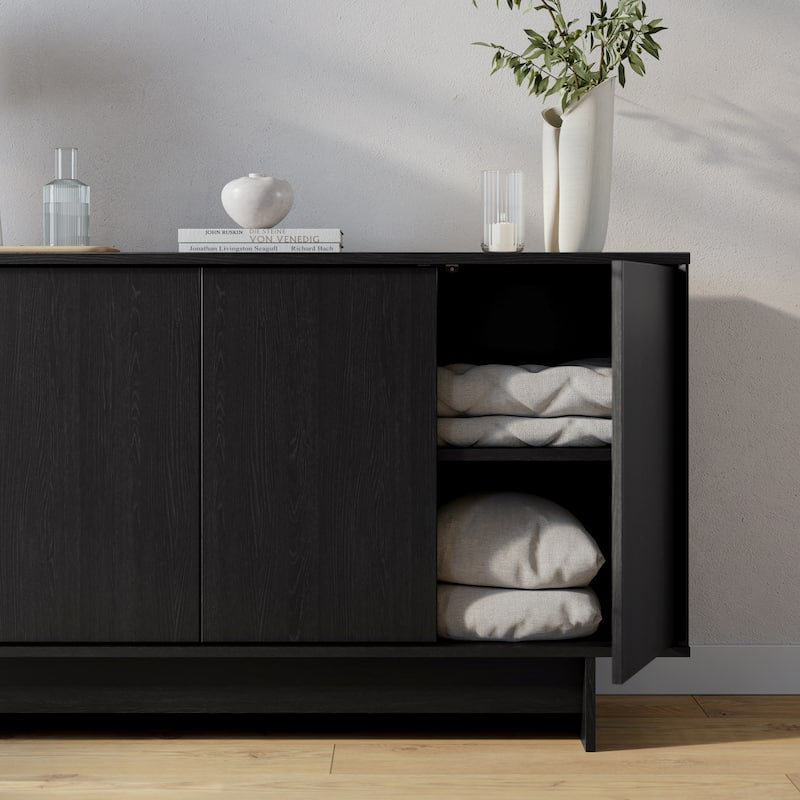 Prepac Finnley Sideboard Cabinet Buffet Cabinet with Storage, Entryway Cabinet with Adjustable Shelves