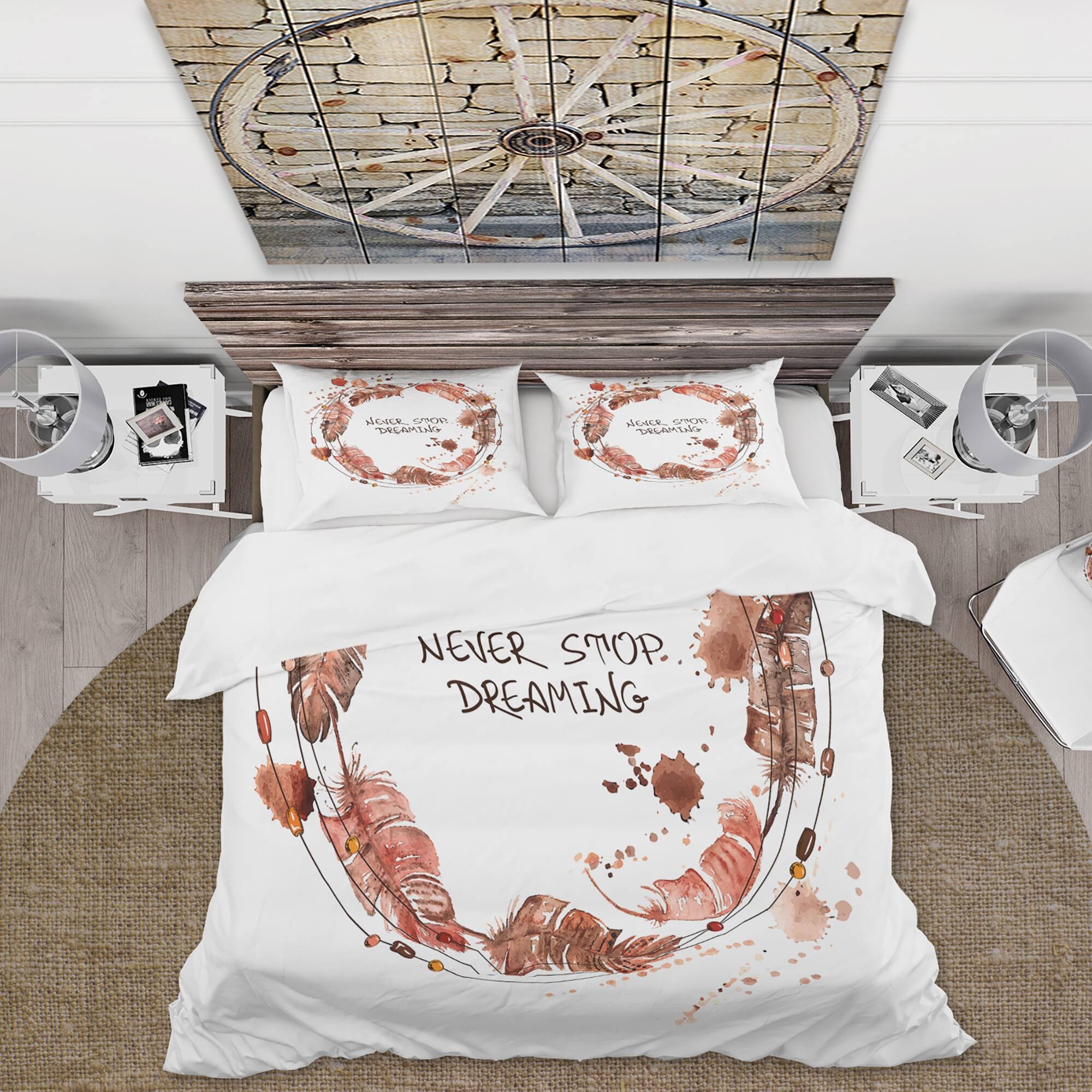 Designart 'Impression Of Bird Feathers In Earth Tones' Traditional